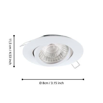 Eglo - SET 3x LED Inbouwlamp TEDO 3xGU10-LED/5W/230V