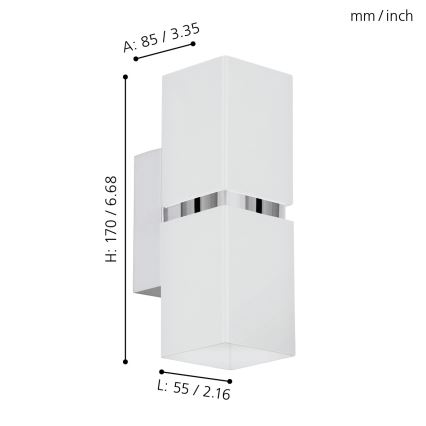 Eglo - LED Wandlamp 2xGU10-LED/4W/230V