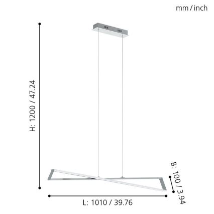 Eglo 95566 - Lustre LED AGRELA 2xLED/14,4W/230V