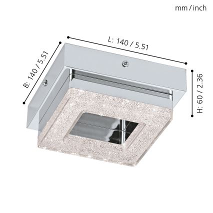 Eglo - LED Kristallen plafondverlichting 1xLED/4W/230V