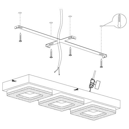 Eglo - LED Kristallen plafondverlichting 3xLED/4W/230V