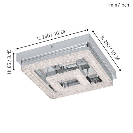 Eglo - LED Kristallen plafondverlichting LED/12W/230V