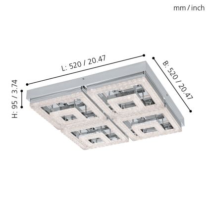 Eglo - Plafonnier en cristal LED/48W/230V