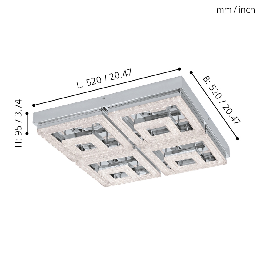 Eglo - Plafonnier en cristal LED/48W/230V