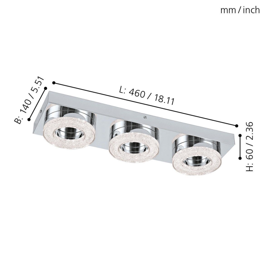 Eglo - LED Plafondlamp 3xLED/4W/230V