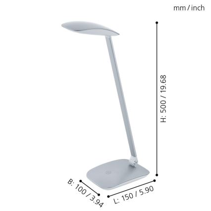 Eglo - Lampe de table LED à intensité modulable 1xLED/4,5W/USB