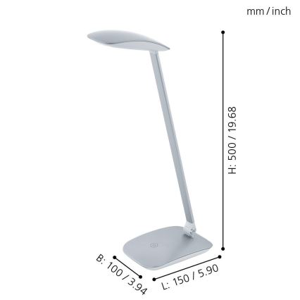 Eglo - Dimbare LED-tafellamp LED/4,5W/USB