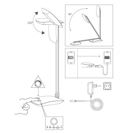 Eglo - Dimbare LED-tafellamp LED/4,5W/USB