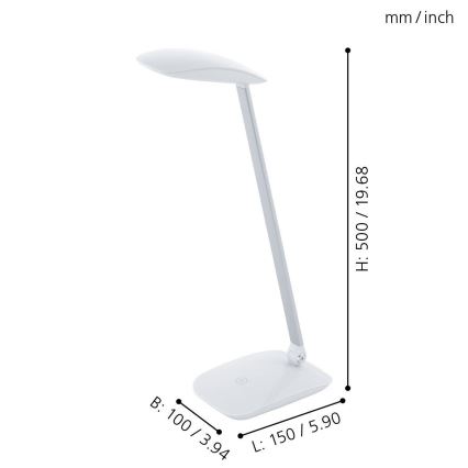 Eglo - LED Tafellamp dimbaar 1xLED/4,5W/12V/230V