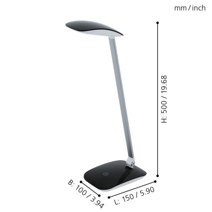 Eglo - Lampe de table LED à intensité modulable 1xLED/4,5W/USB