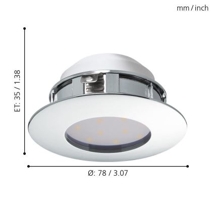 Eglo - LED-inbouwarmatuur LED/4,9W/230V