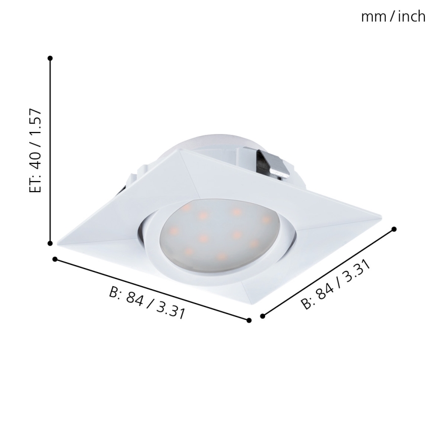 Eglo - SET 3x LED Inbouwlamp PINEDA 1xLED/4,9W/230V