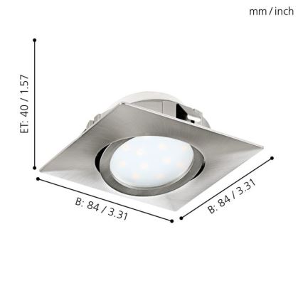 Eglo - SET 3x LED Inbouwlamp PINEDA 1xLED/4,9W/230V