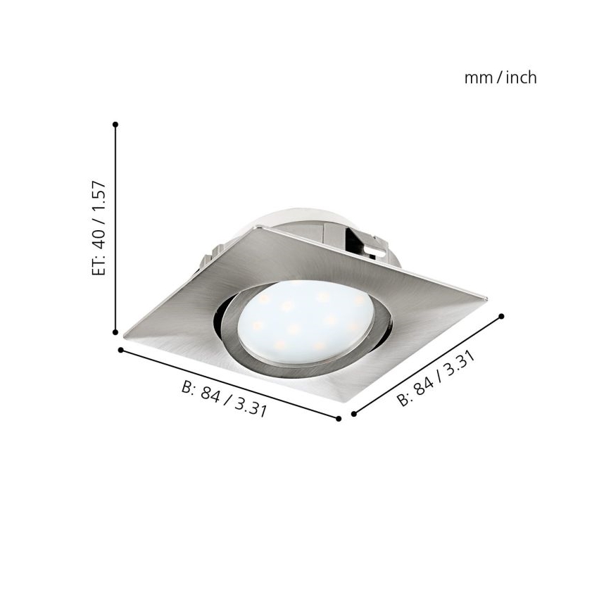 Eglo - SET 3x LED Inbouwlamp PINEDA 1xLED/4,9W/230V