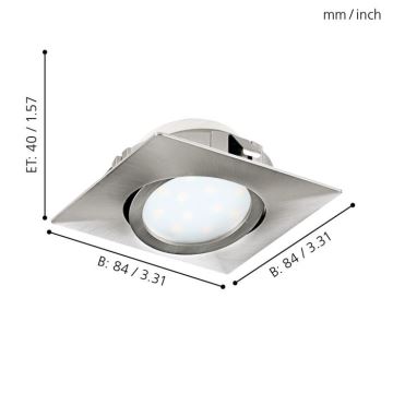 Eglo - SET 3x LED Inbouwlamp PINEDA 1xLED/6W/230V