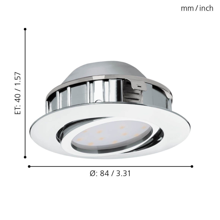 Eglo - LOT 3x Spot encastrable à intensité variable PINEDA 1xLED/5,5W/230V