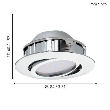 Eglo - Set van 3 dimbare inbouwspots PINEDA LED/5,5W/230V
