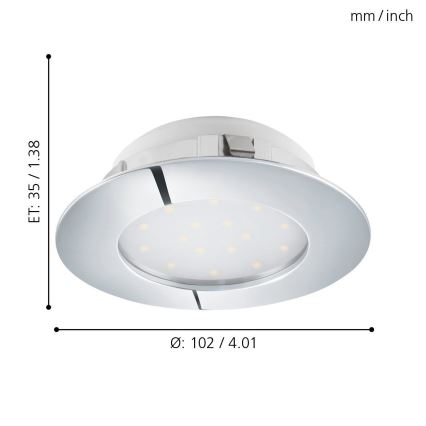 Eglo - Luminaire LED encastrable 1xLED/12W/230V