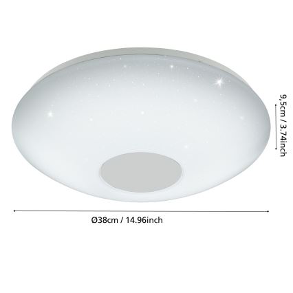 Eglo - LED Plafondlamp dimbaar LED/20W/230V + afstandsbediening