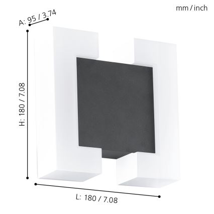 Eglo - Applique murale LED extérieure 2xLED/4,8W IP44