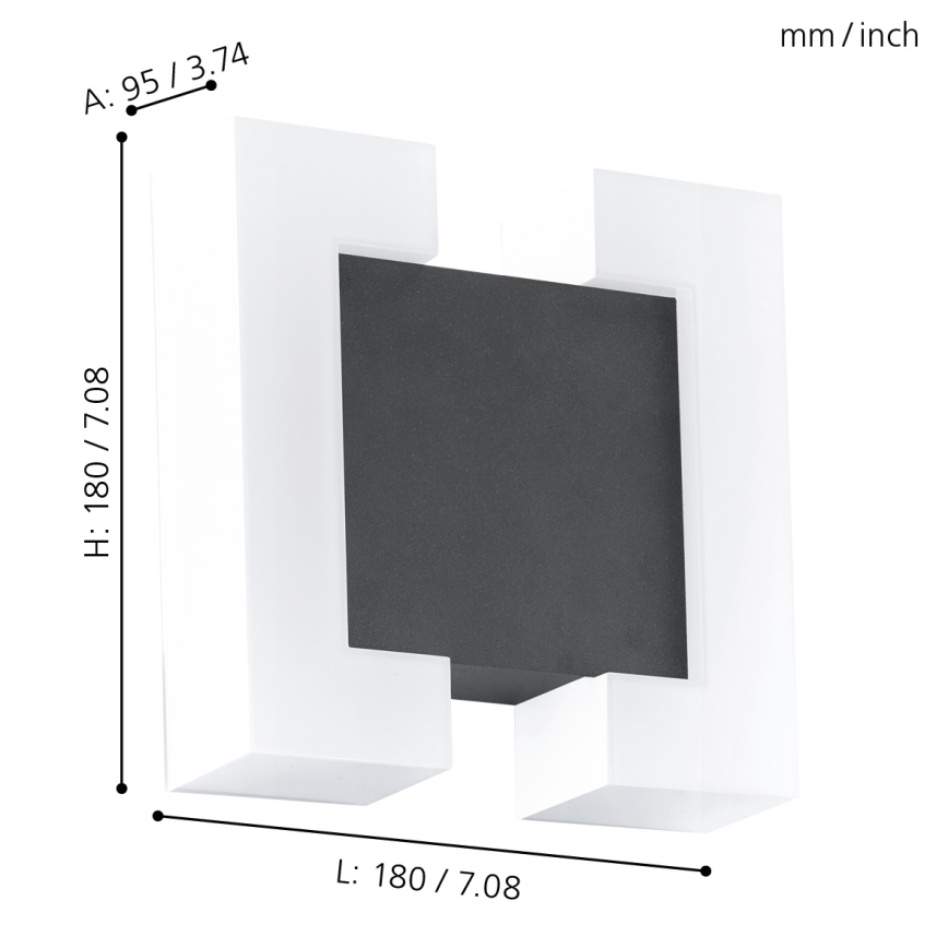 Eglo - Applique murale LED extérieure 2xLED/4,8W IP44