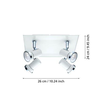 Eglo - Spot LED salle de bain 4xGU10-LED/3,3W/230V IP44