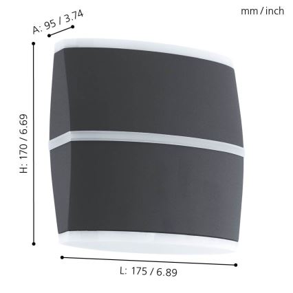 Eglo - Applique murale LED extérieure 2xLED/6W IP44