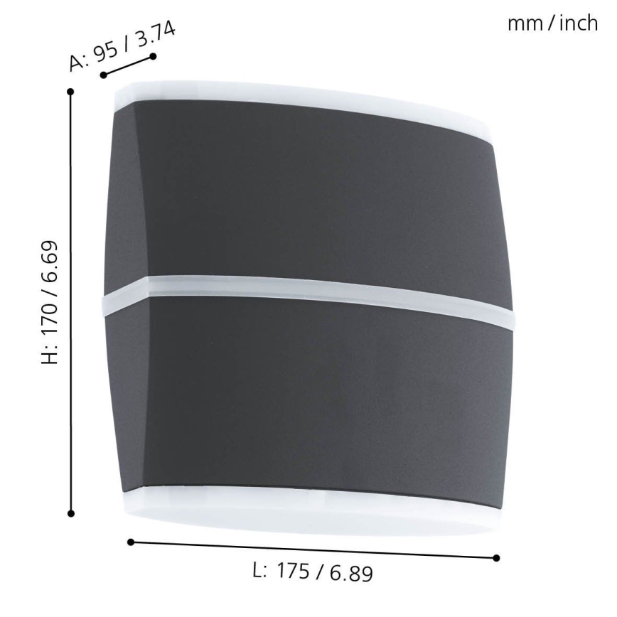 Eglo - Applique murale LED extérieure 2xLED/6W IP44