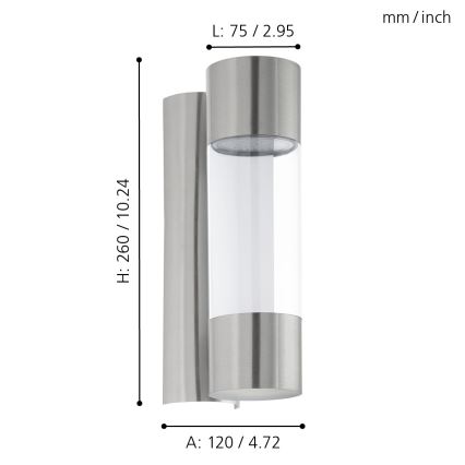 Eglo - LED Wandlamp voor buiten 2xLED/3,7W IP44