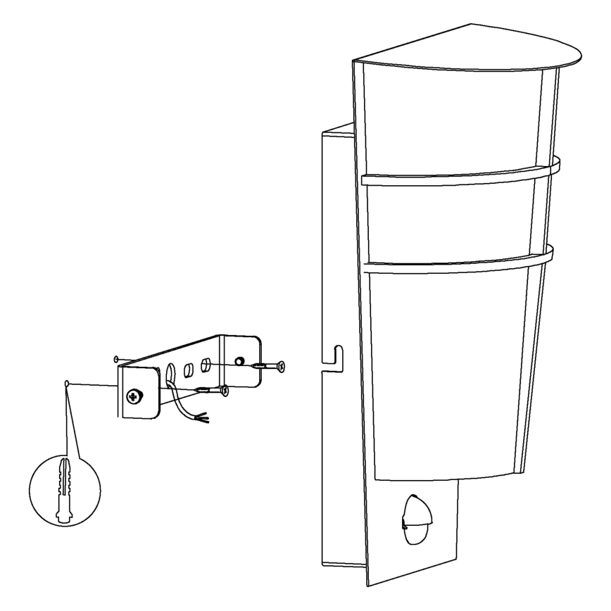 Eglo 96017 - LED Buitenwandlamp met sensor BREGANZO 1 2xLED/2,5W IP44