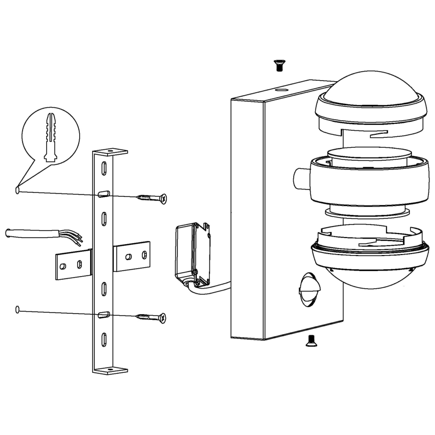 Eglo 96019 - LED buitenwandlamp met sensor SESIMBA 1 2xLED/3,7W IP44