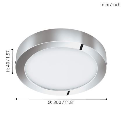 Eglo 96058 - LED-badkamerarmatuur FUEVA 1 x LED/22W/230V IP44 Ø 30 cm