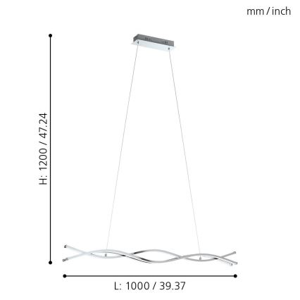 Eglo - LED Hanglamp 3xLED/13W/230V