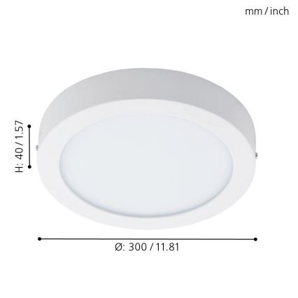 Eglo 96168 - LED Badkamer plafondverlichting FUEVA 1 LED/22W/230V IP44