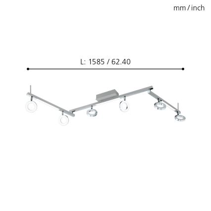 Eglo - Inbouwspot 6xLED/3,2W + 3xLED/3,3/230V