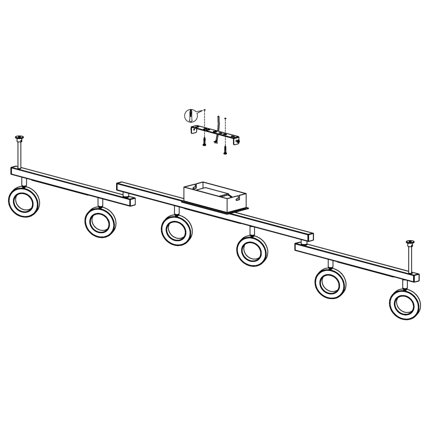Eglo - Inbouwspot 6xLED/3,2W + 3xLED/3,3/230V