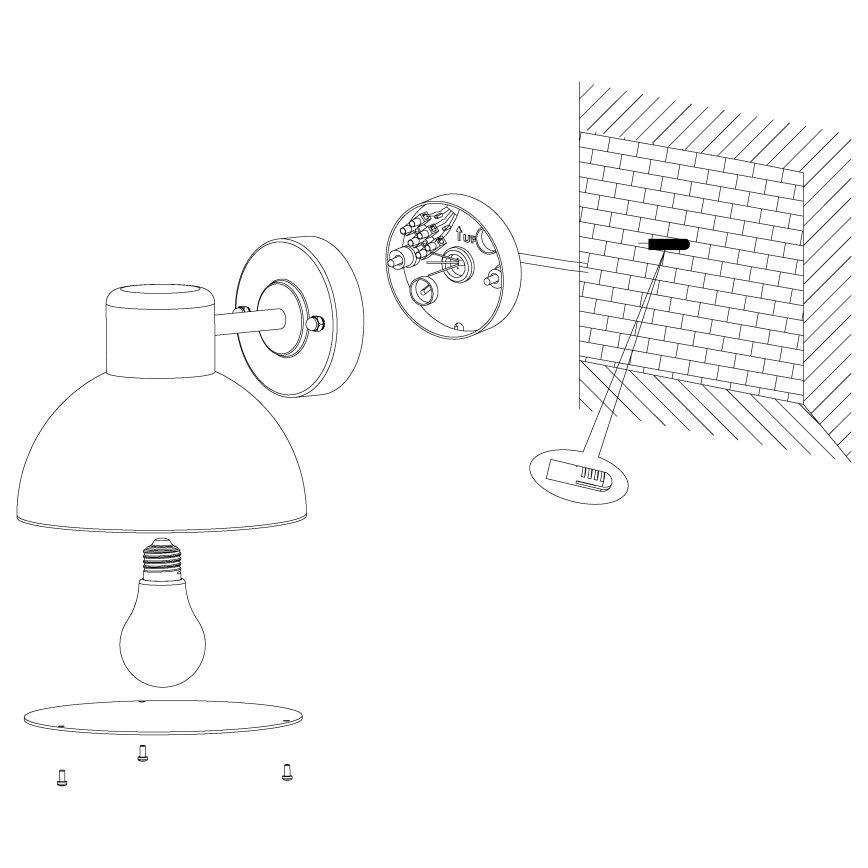 Eglo - Buiten wandlamp 1xE27/60W IP44