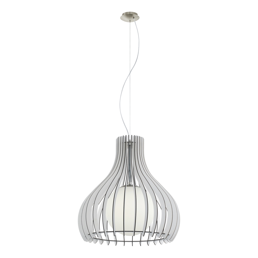 Eglo 96211 - Suspension sur câble TINDORI 1 x E27/60 W/230 V Ø 50 cm blanche
