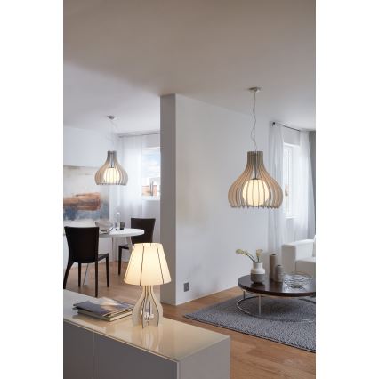 Eglo 96211 - Suspension sur câble TINDORI 1 x E27/60 W/230 V Ø 50 cm blanche
