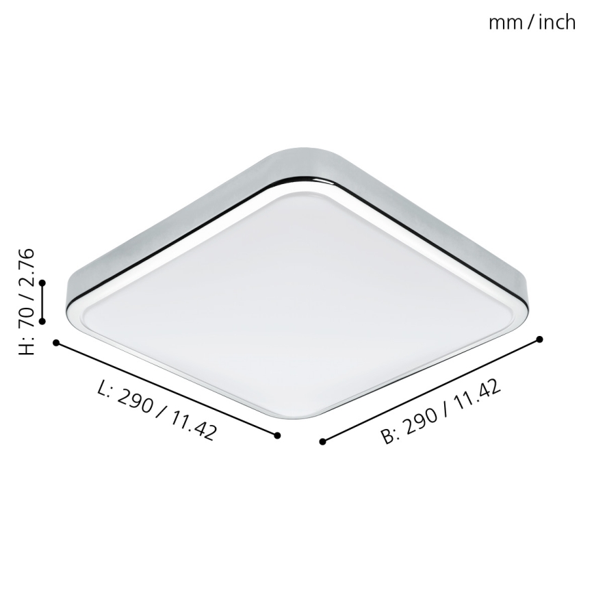 Eglo - LED-plafondlamp voor de badkamer LED/16W/230V IP44