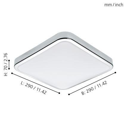 Eglo - Plafonnier LED pour salle de bains LED/16W/230V IP44
