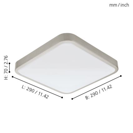 Eglo 96231 - Plafonnier LED pour salle de bains MANILVA LED/16W/230V IP44