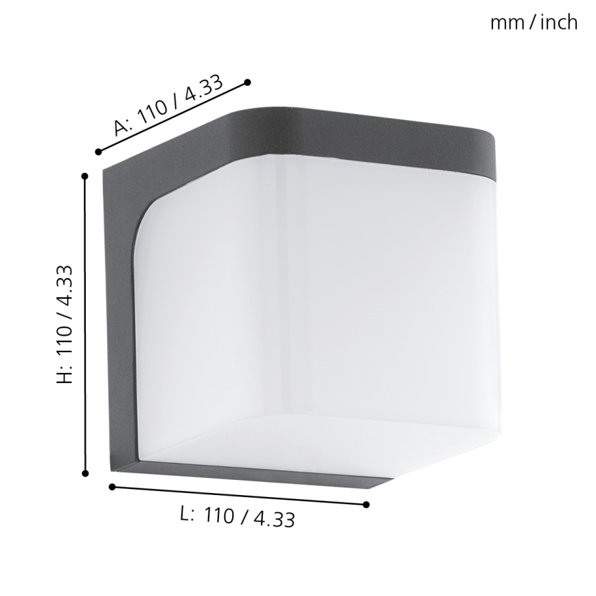 Eglo - Applique murale extérieure LED/4,9W/230V IP44