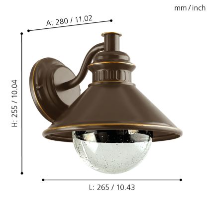 Eglo - Buiten wandlamp 1xE27/40W IP44