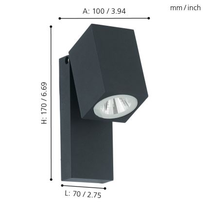 Eglo - Applique murale LED extérieure LED/5W/230V IP44