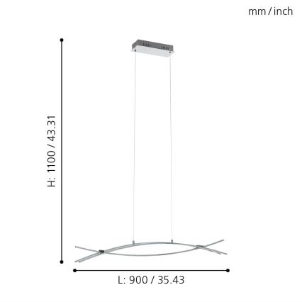 Eglo - LED Hanglamp aan draad 3xLED/9W/230V