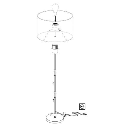 Eglo 96377 - Lampadaire PASTERI 1xE27/60W/230V Ø 28 cm gris