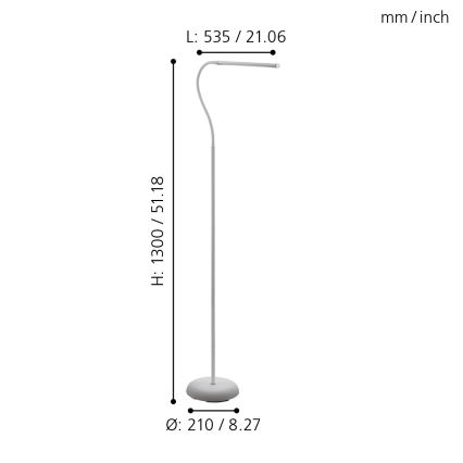 Eglo - LED Dimbaar aanraken Staande lamp LED/4,5W/230V