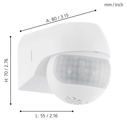 Eglo - Détecteur extérieur IP44