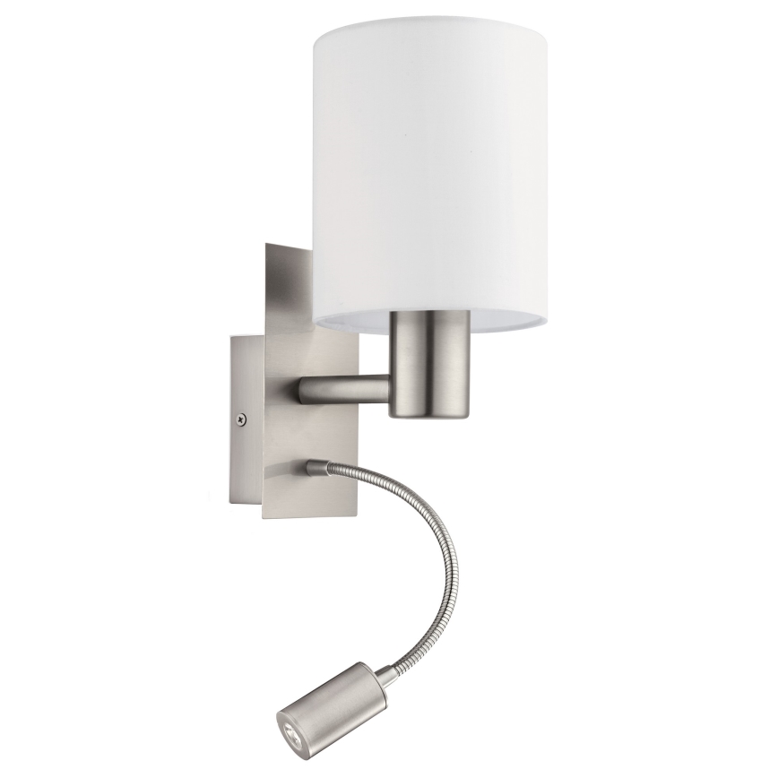 Eglo - Luminaire flexible 1xE27/40W+LED/3,8W blanc